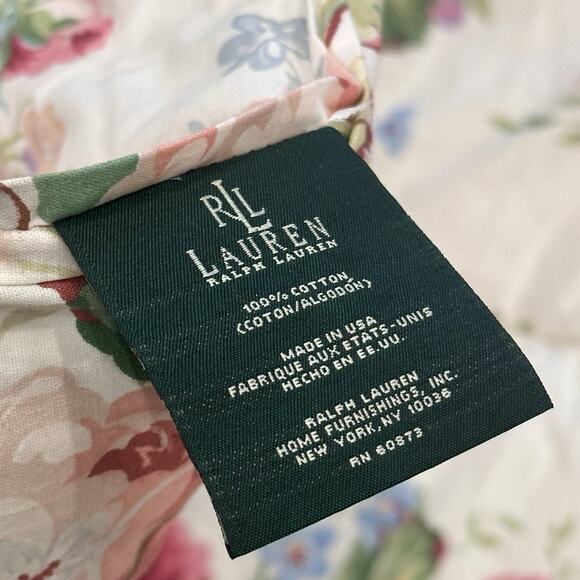 Ralph Lauren VTG Full/Queen Bedding Comforter Retired “Water Floral Pink” EUC - Picture 6 of 7